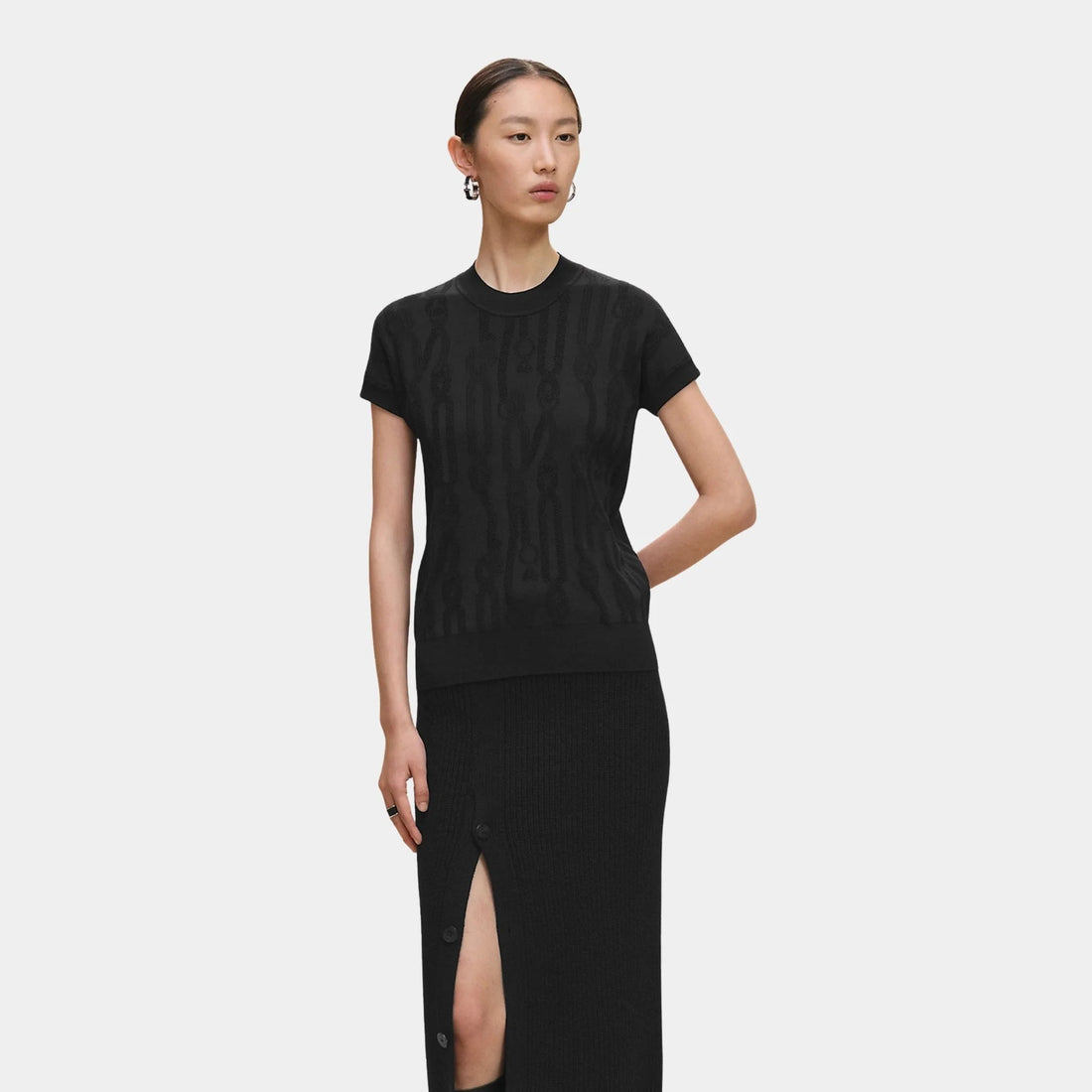 Short-sleeved Sweater with Palefroi Remix Motif