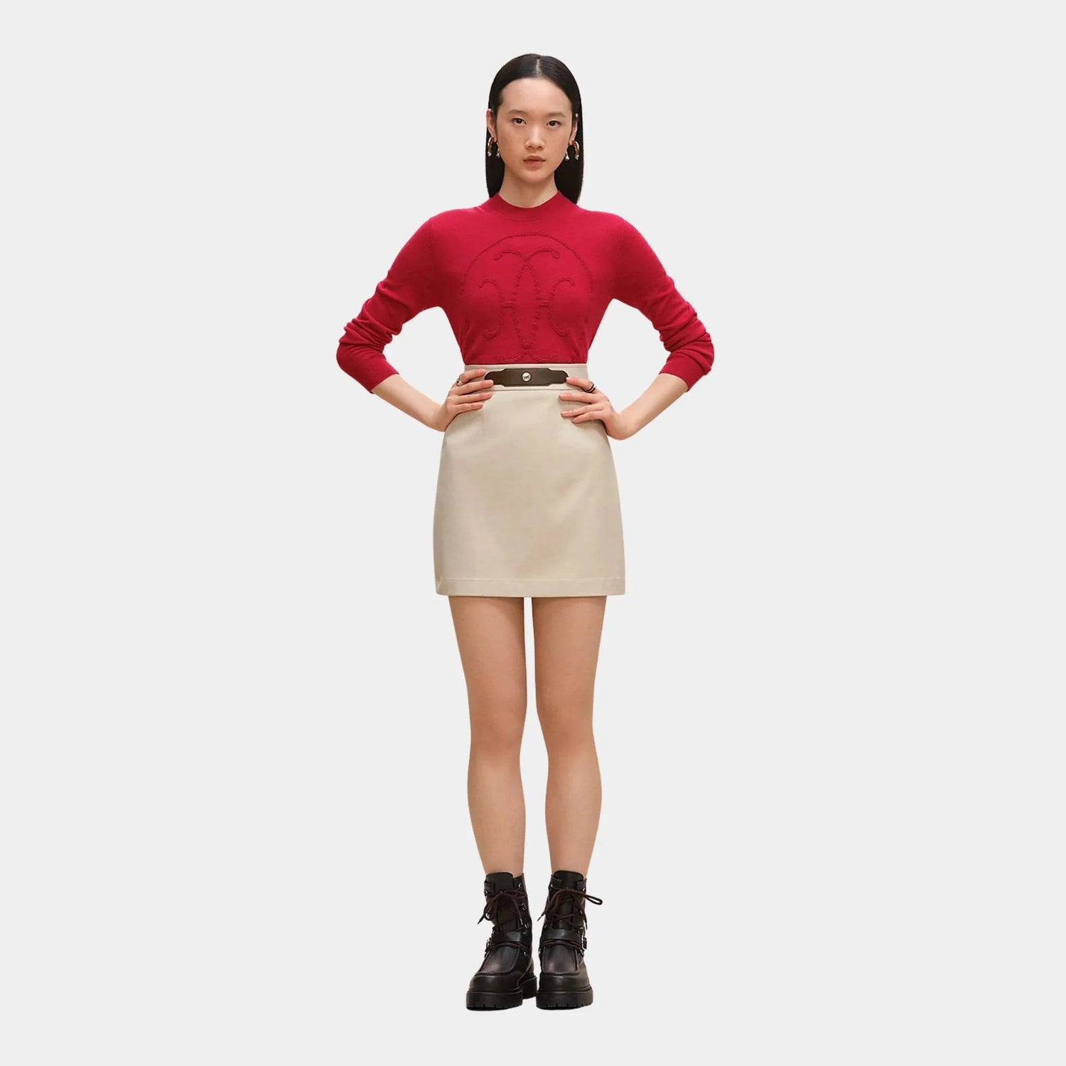 Skirt in Double Stretch Cotton Twill