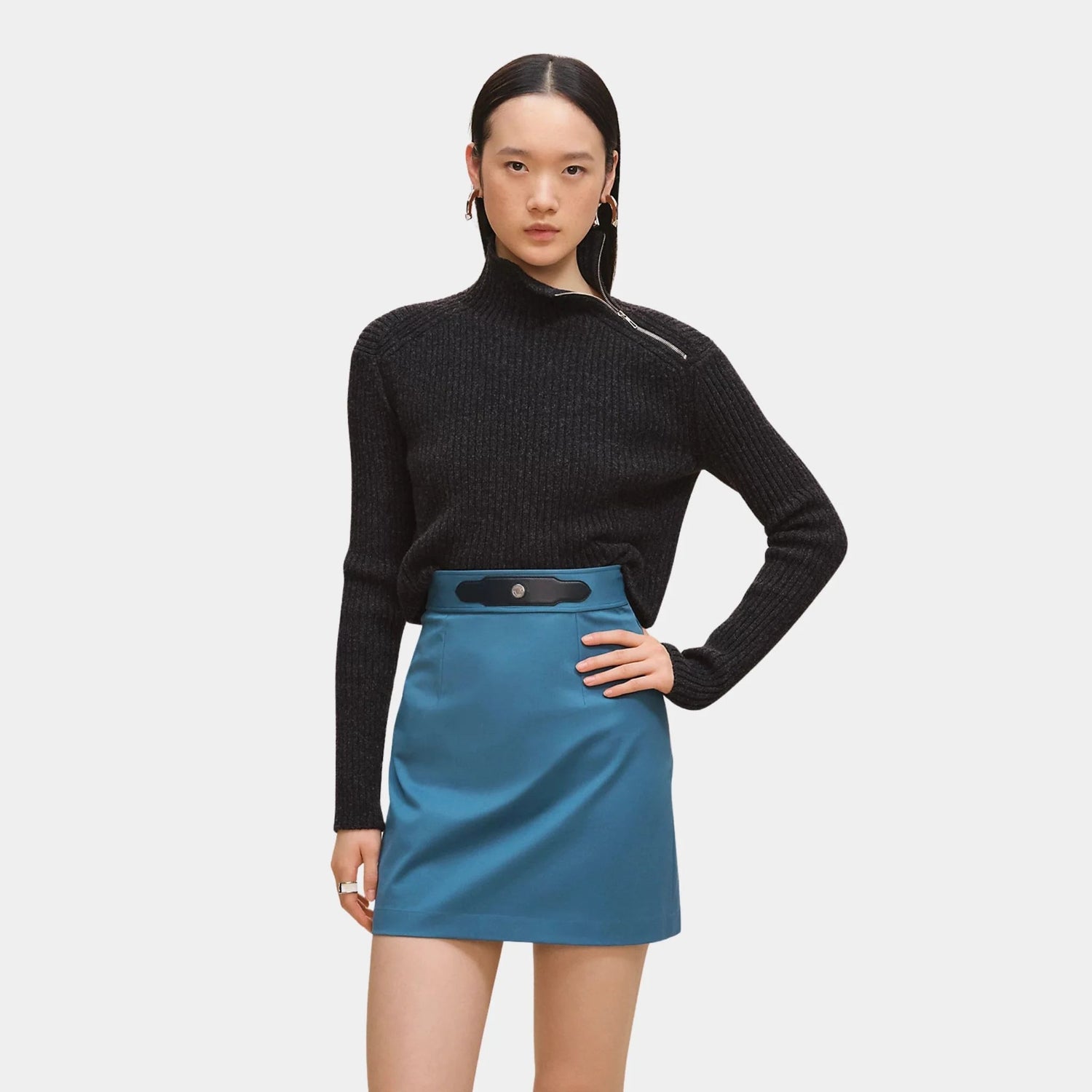 Skirt in Double Stretch Cotton Twill