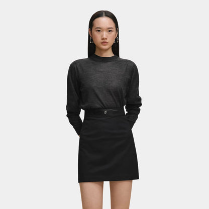 Skirt in Double Stretch Cotton Twill