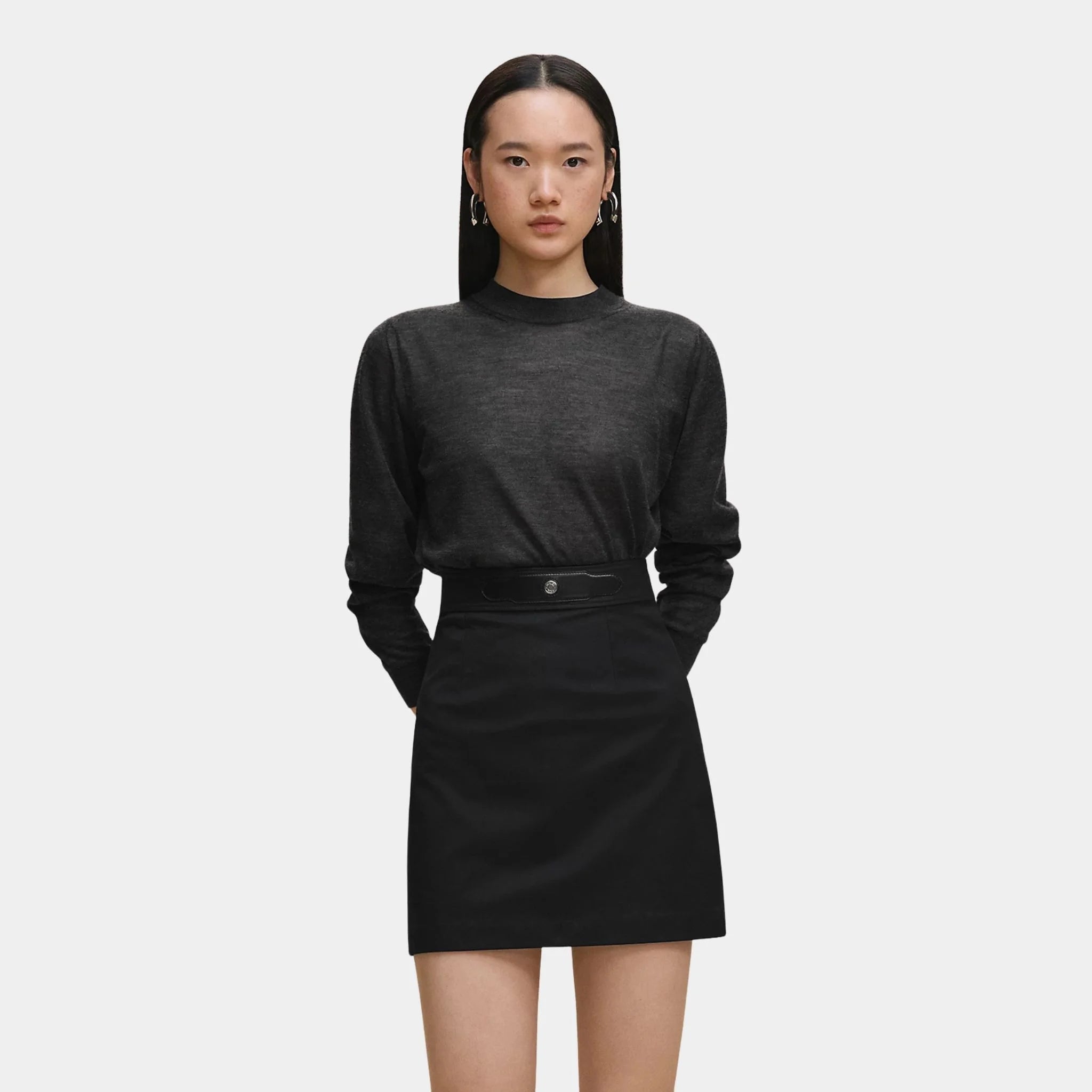 Skirt in Double Stretch Cotton Twill
