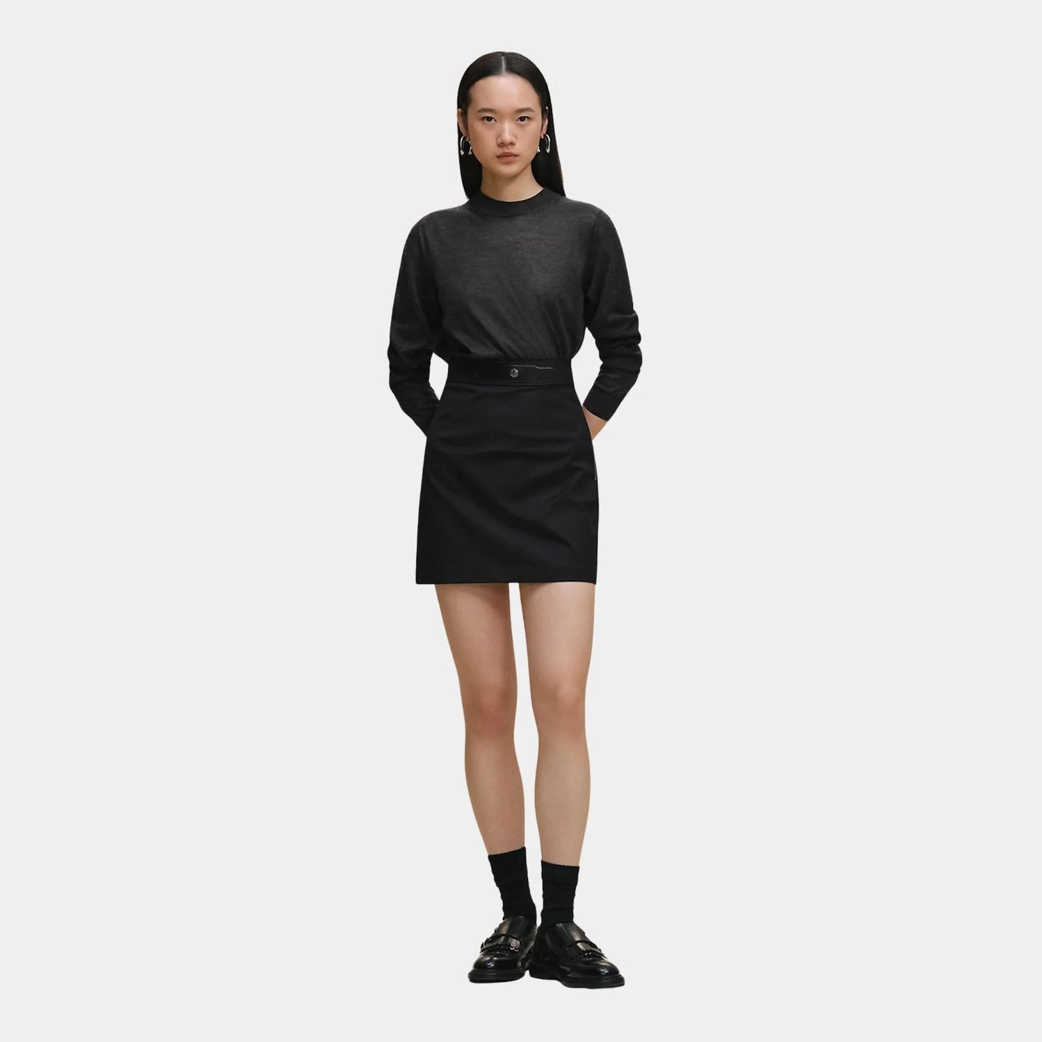 Skirt in Double Stretch Cotton Twill