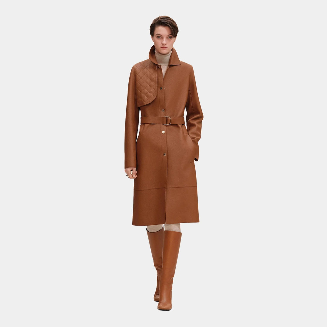 Trench Coat in Washed Deer