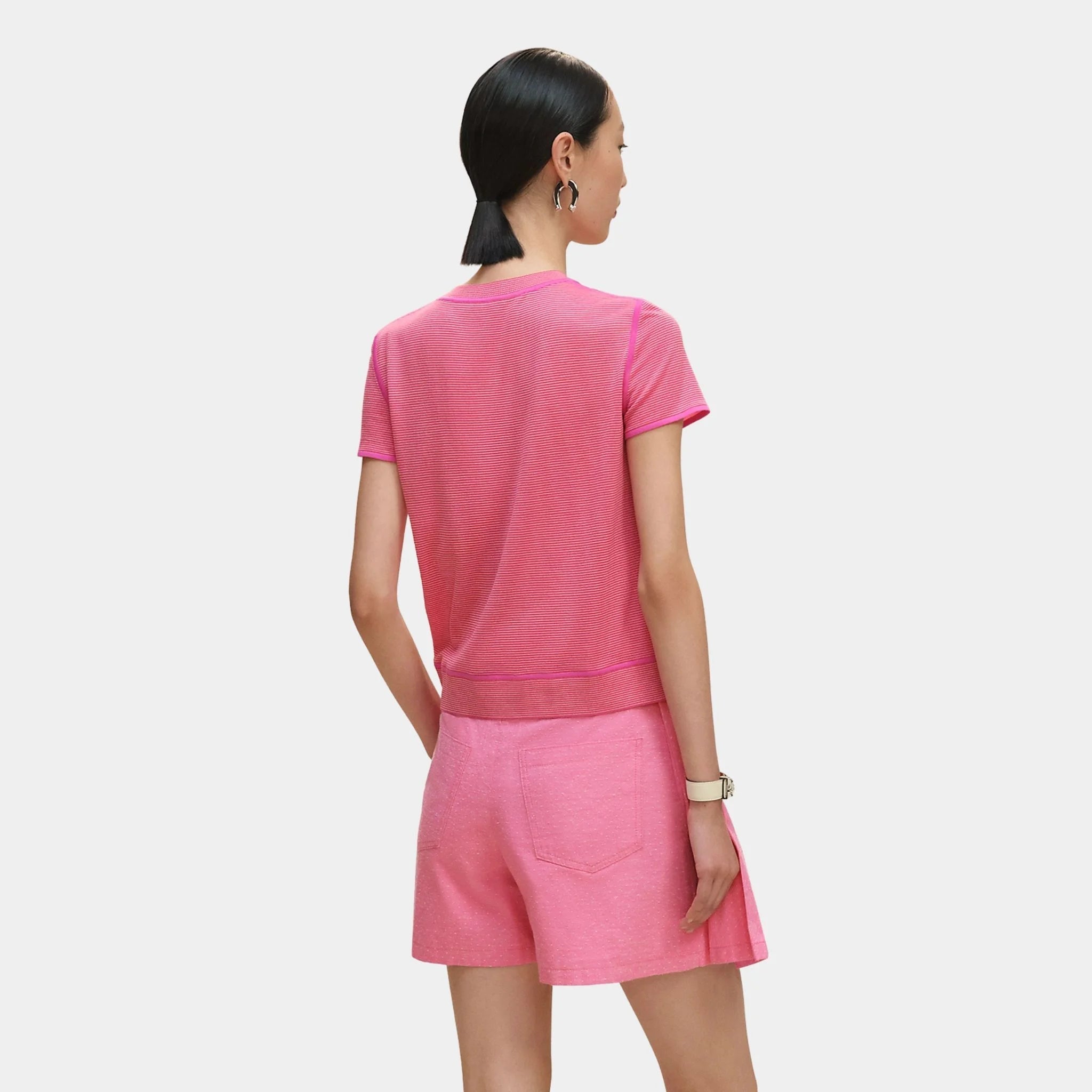 Twillaine Short-sleeved Sweater with Candy Libris Print