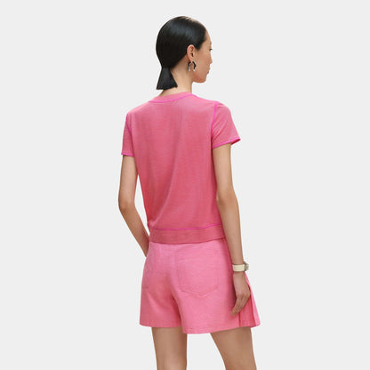 Twillaine Short-sleeved Sweater with Candy Libris Print