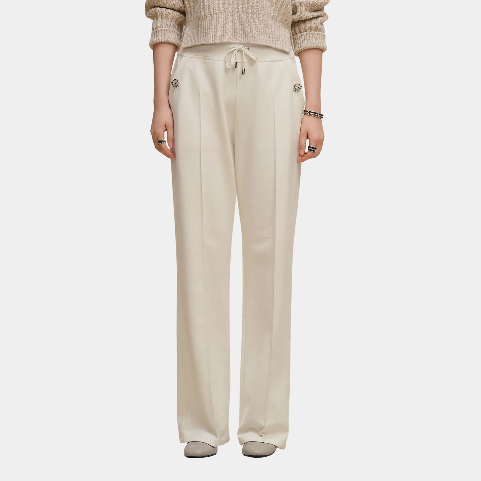 Wide-legged Pants in Plain Fleece