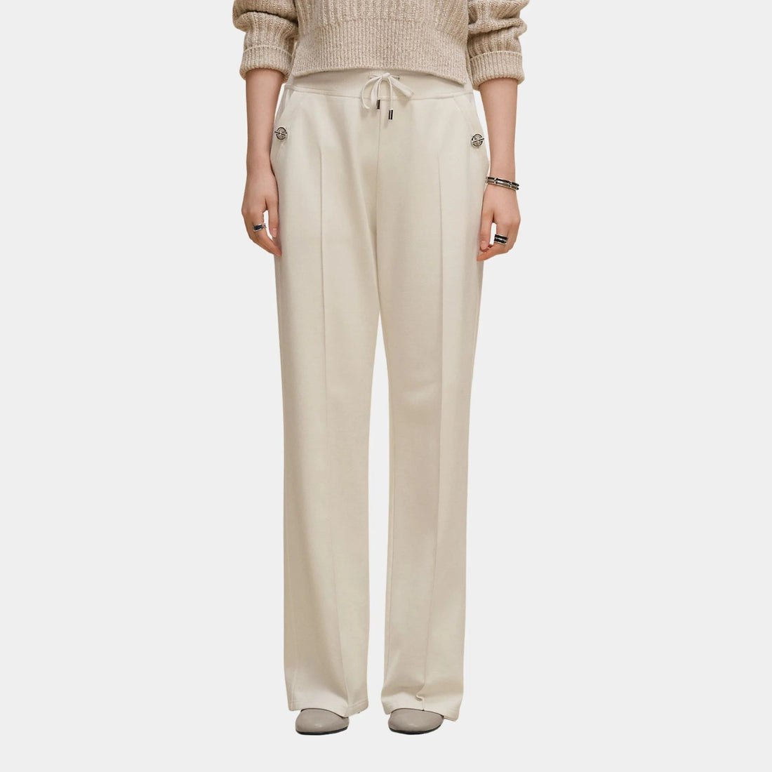 Wide-legged Pants in Plain Fleece