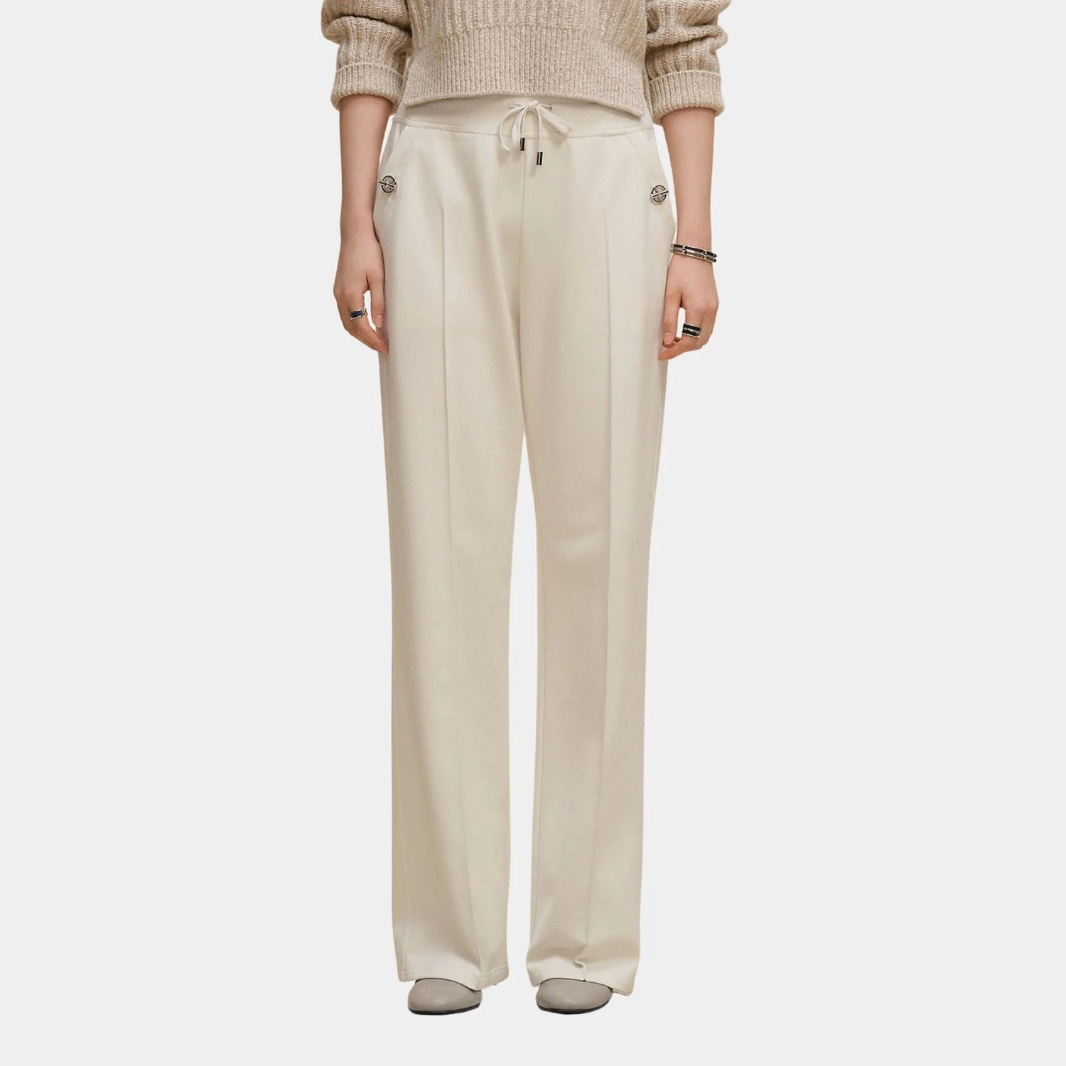 Wide-legged Pants in Plain Fleece
