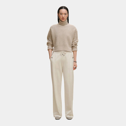 Wide-legged Pants in Plain Fleece