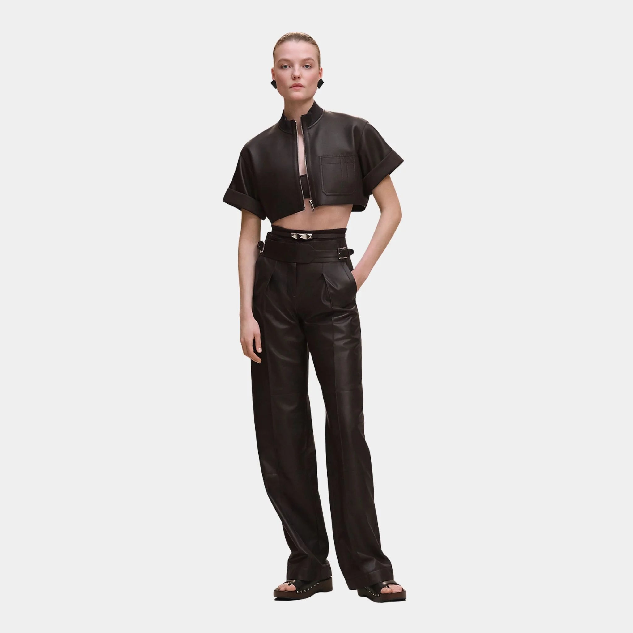 Zipped Top in Nappalized Lambskin