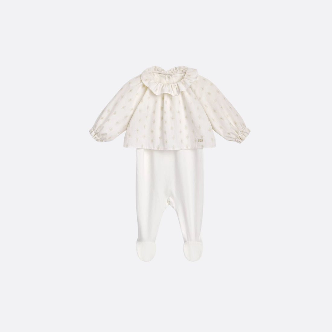 Newborn Gift Set in Ivory Cotton with Gold Star Jacquard
