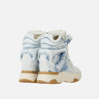 Balskee High Top Wedge Sneakers In Denim