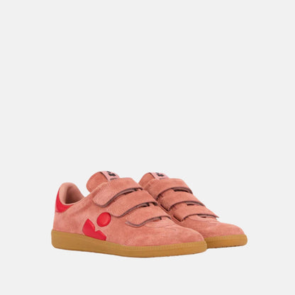Beth Low Top Sneakers In Suede Calfskin Leather