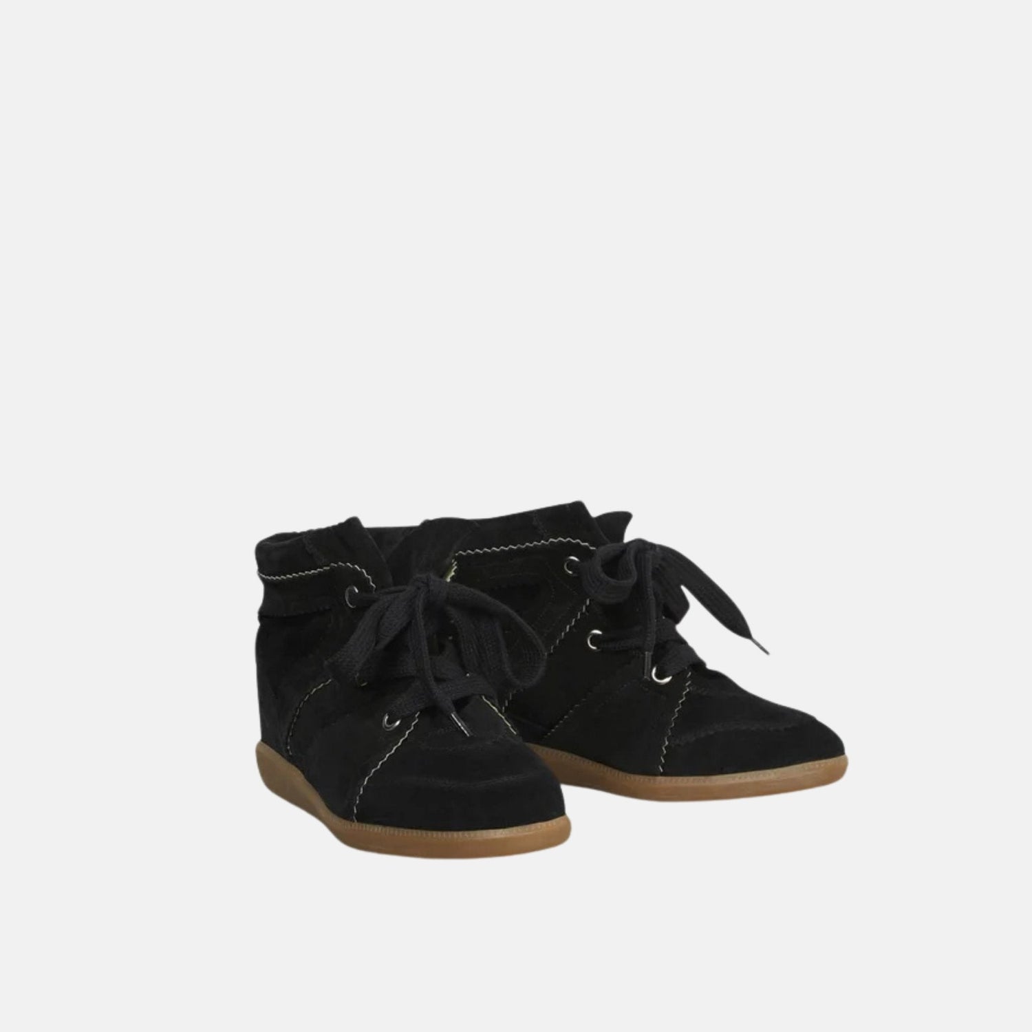 Bobby Wedge Sneakers In Suede Leather