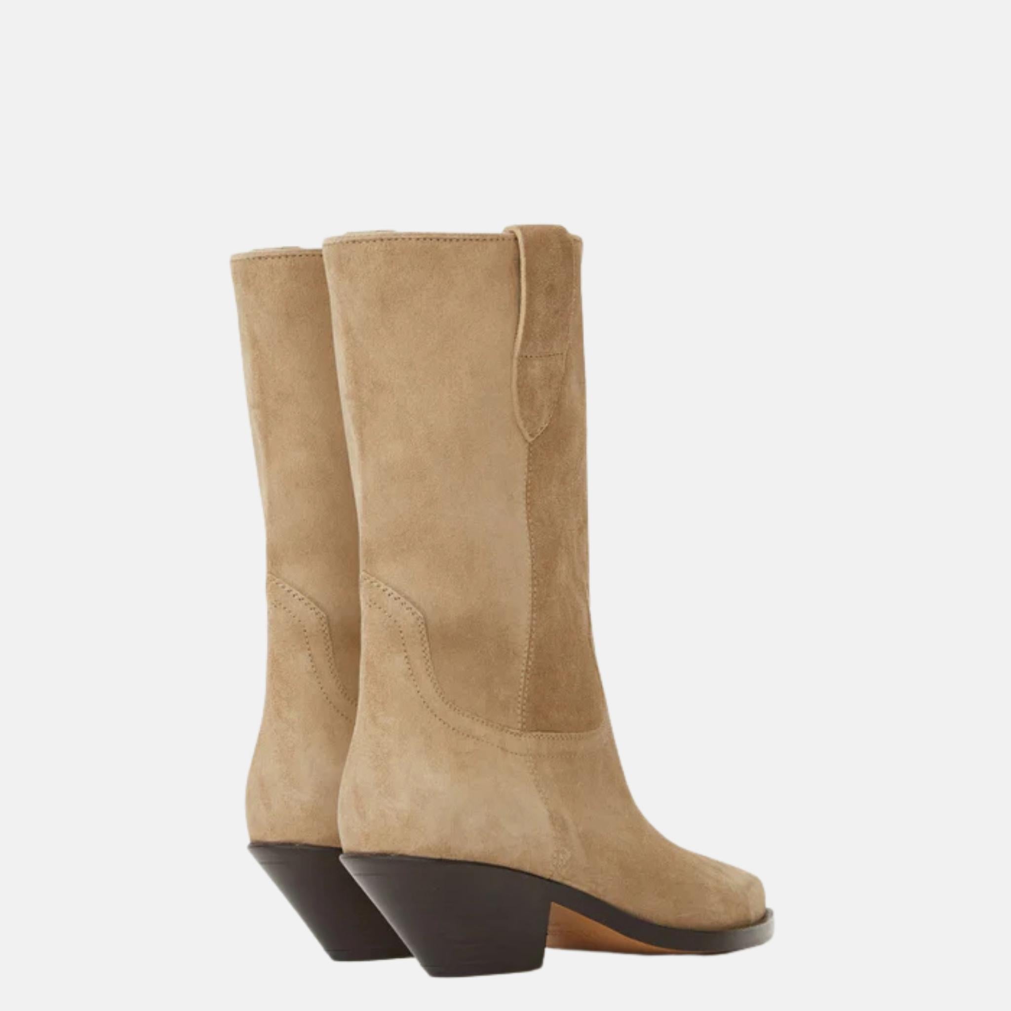 Dahope Cowboy Boots In Suede Calfskin Leather