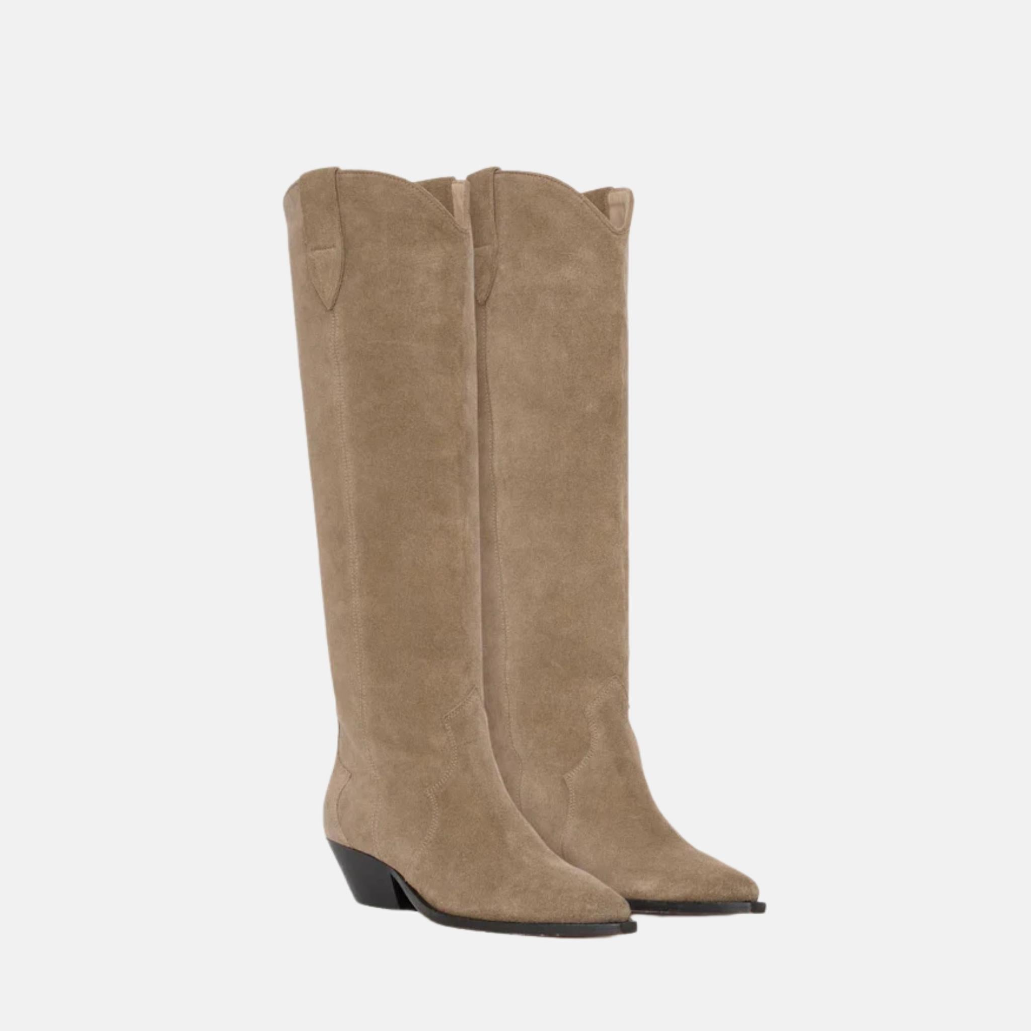 Denvee Cowboy Boots In Suede Calfskin With Yokes