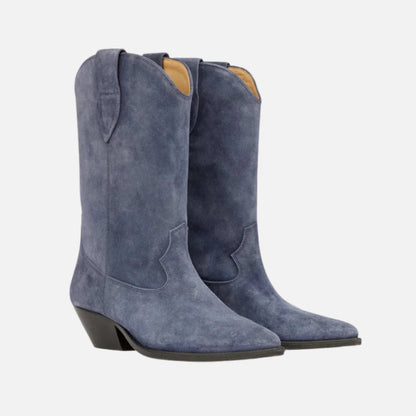 Duerto Suede Calfskin Leather Cowboy Boots