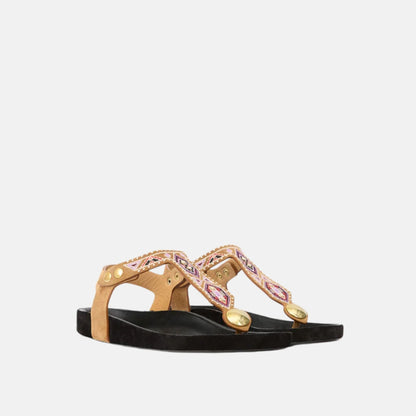 Enore Embroidered Leather Sandals
