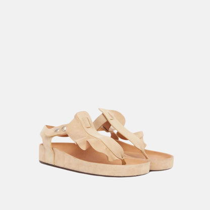 Isela Flat Sandals In Leather