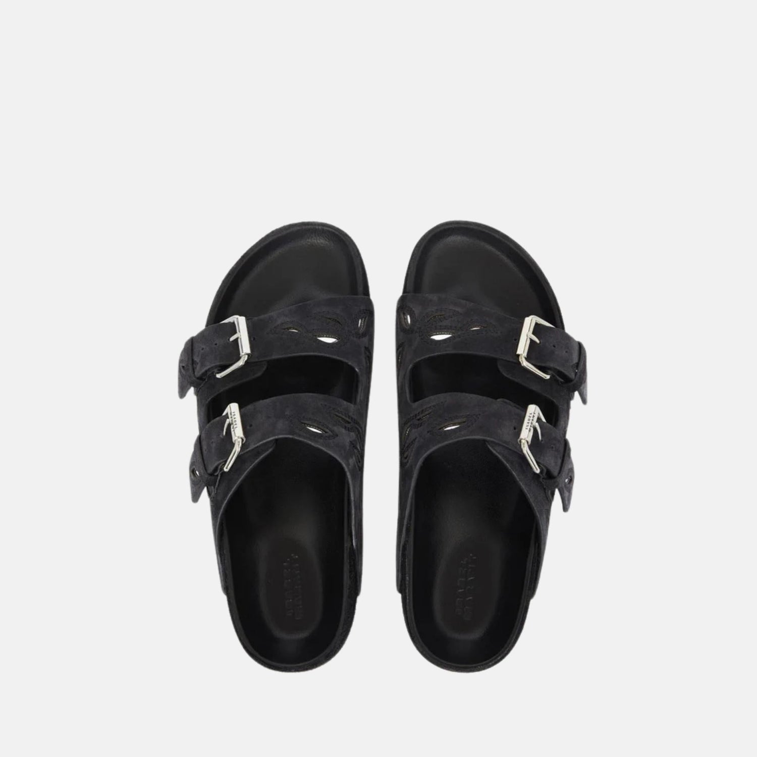 Lennyo Flat Sandals In Patterned Leather