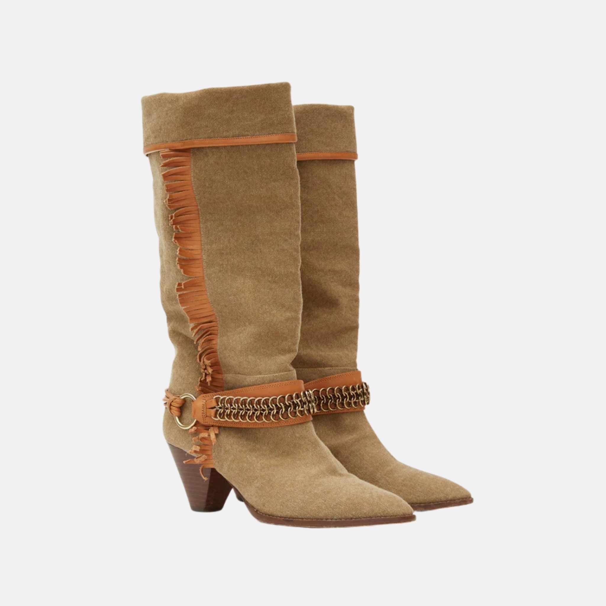 Levon Cowboy Boots In Fabric And Leather