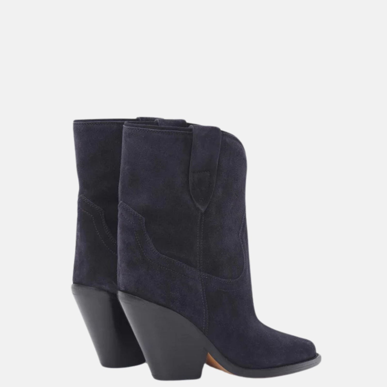Leyane Cowboy Boots In Suede Calfskin Leather
