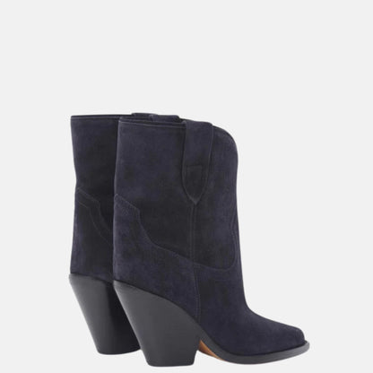 Leyane Cowboy Boots In Suede Calfskin Leather