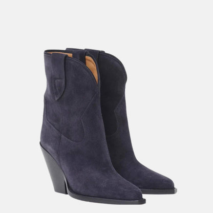 Leyane Cowboy Boots In Suede Calfskin Leather