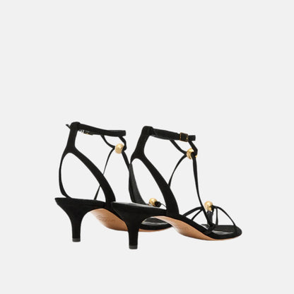 Olya High Heeled Sandals In Suede Leather