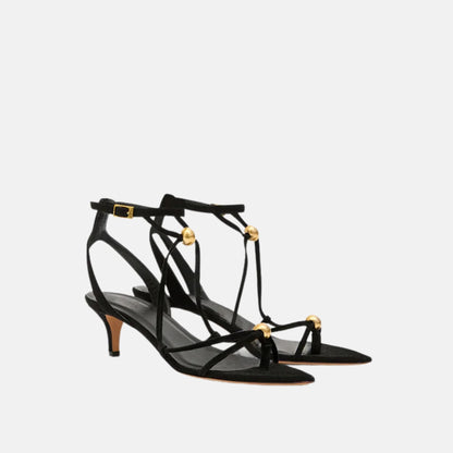 Olya High Heeled Sandals In Suede Leather