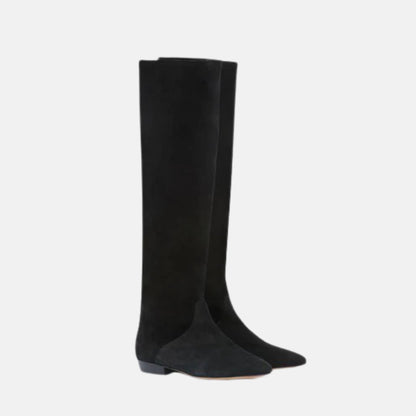 Sayla Flat Boots In Suede Leather