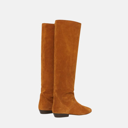 Sayla Flat Boots In Suede Leather