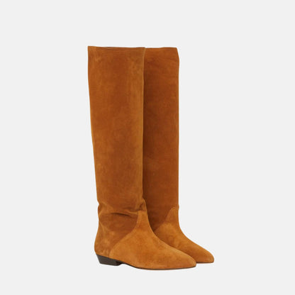 Sayla Flat Boots In Suede Leather