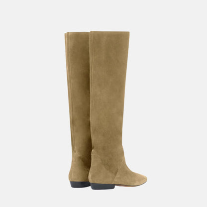 Sayla Flat Boots In Suede Leather