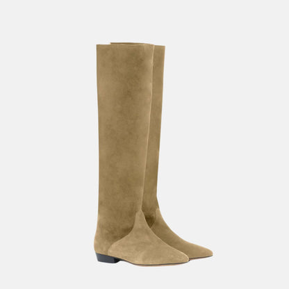 Sayla Flat Boots In Suede Leather