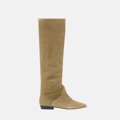 Sayla Flat Boots In Suede Leather