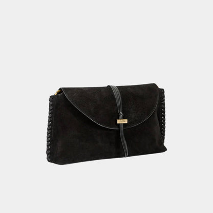Silao Braided Suede Calfskin Leather Clutch Bag