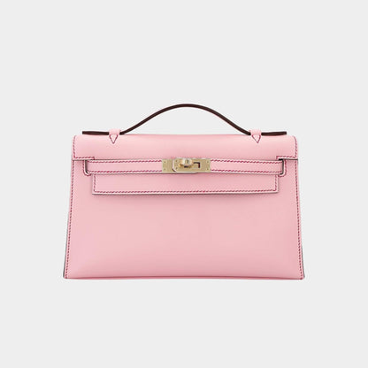 Kelly Pochette HSS Swift Rose Sakura/Gris Perle/Framboise PBHW