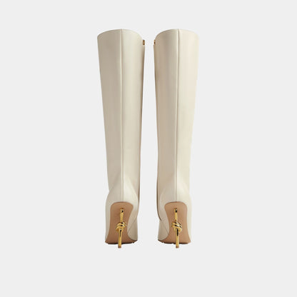 Knot Knee-High Boot Calfskin Leather