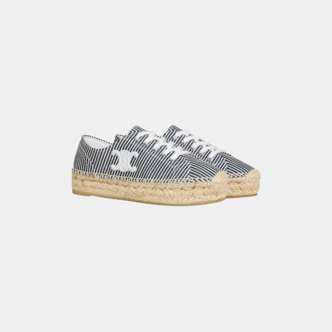 Les Espadrilles Celine Lace-up in Oshkosh Canvas and Calfskin