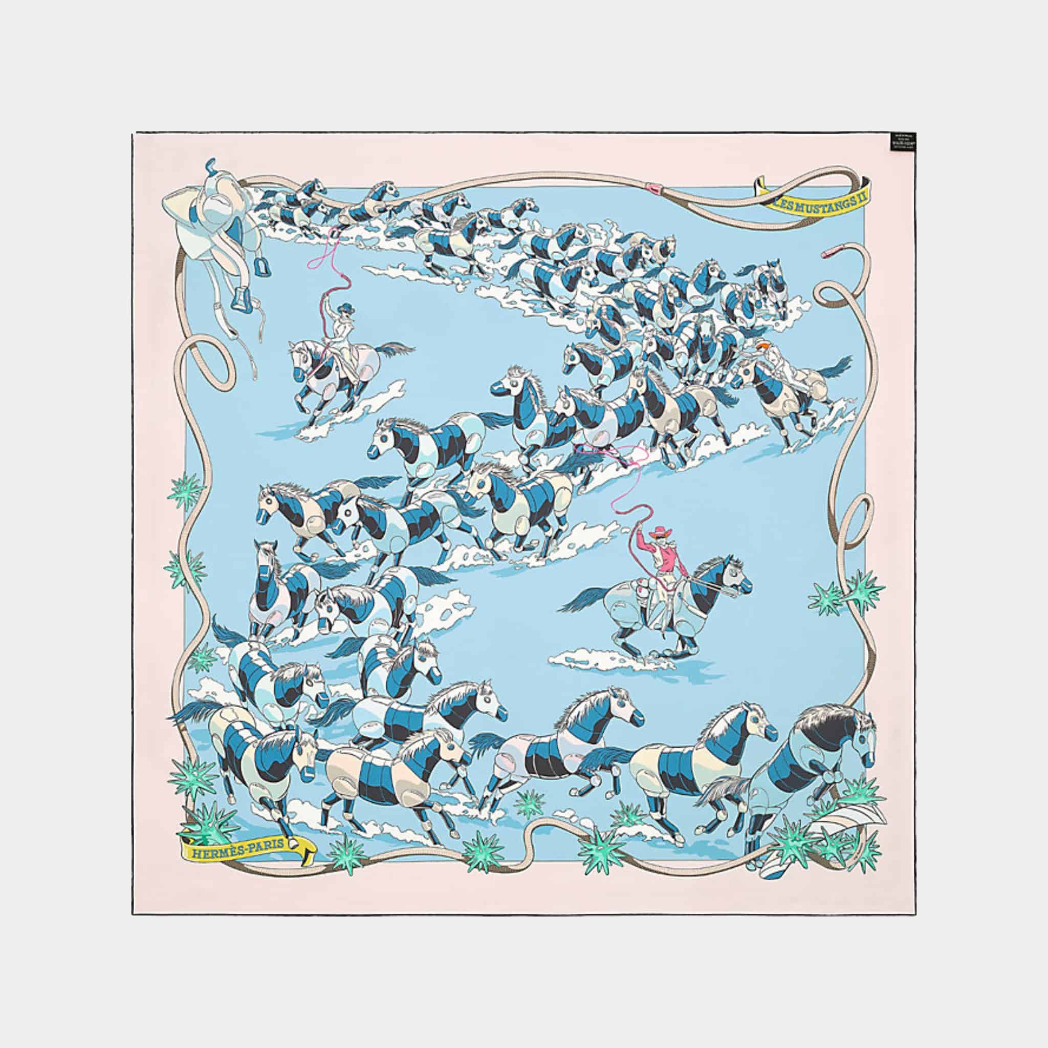 Les Mustangs II Double Face Scarf 90