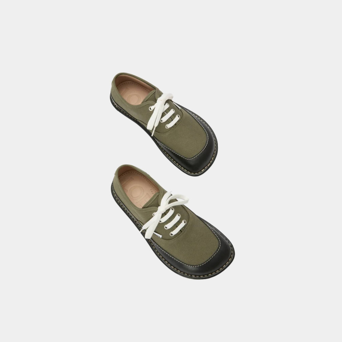 Bay Lace-Up In Canvas And Vegetable-Tanned Calfskin