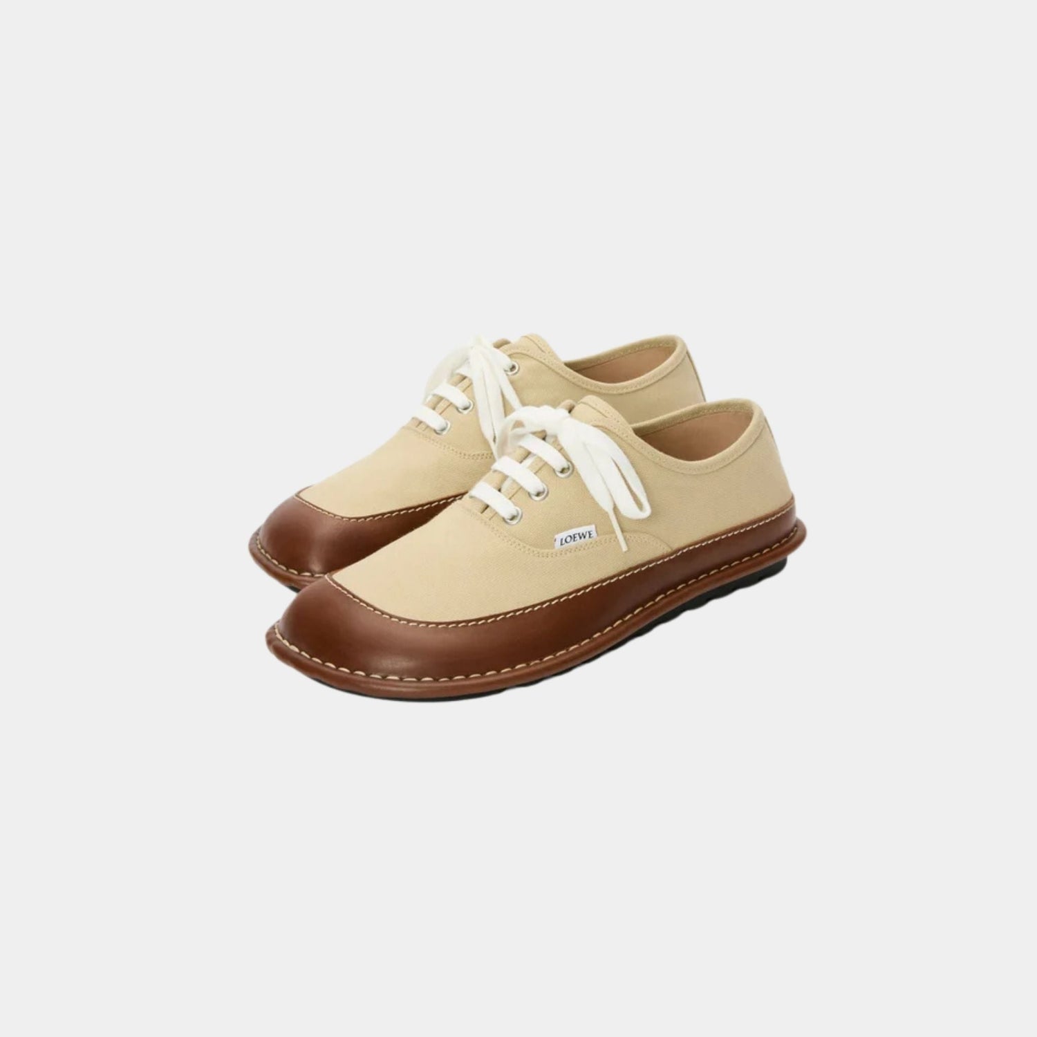 Bay Lace-Up In Canvas And Vegetable-Tanned Calfskin
