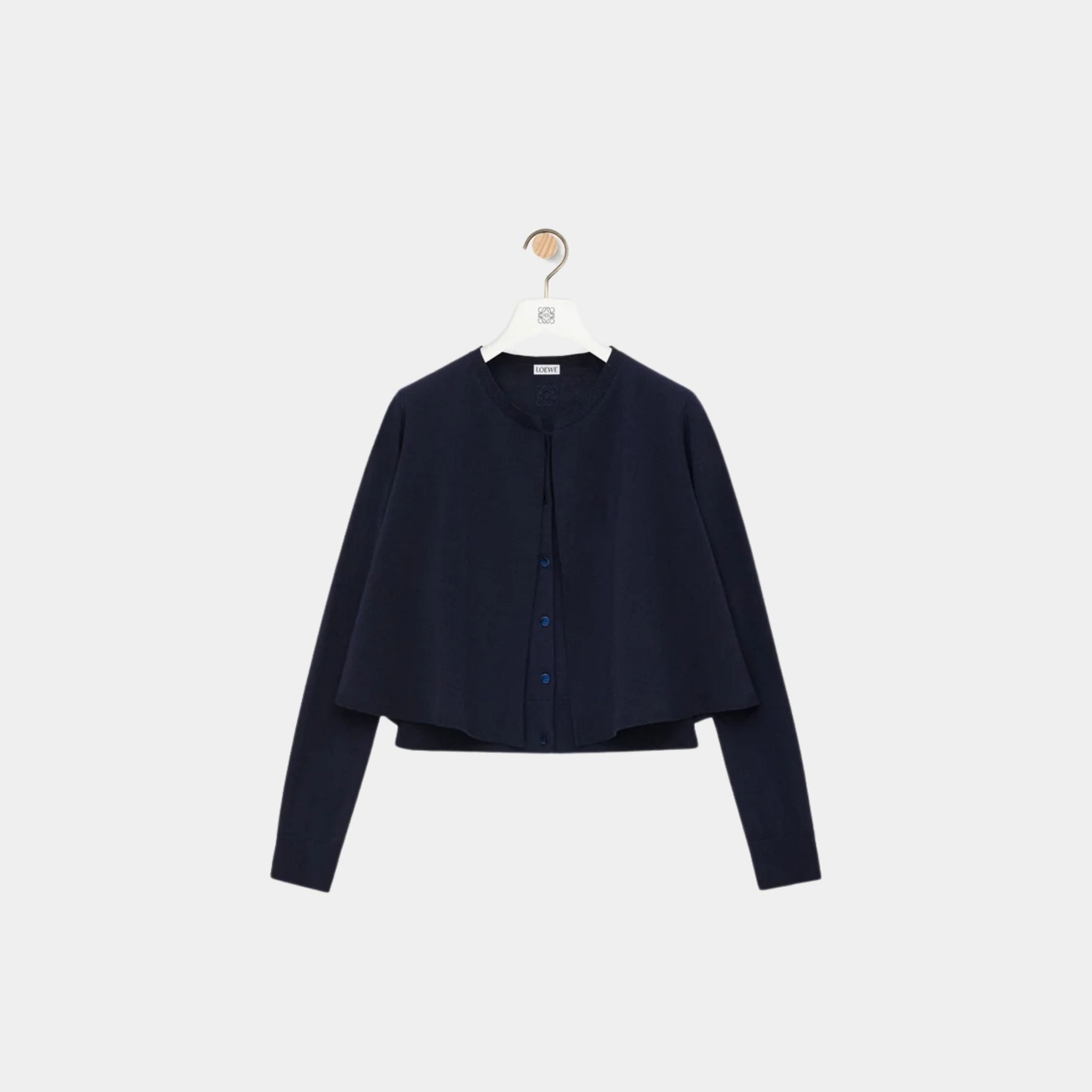 Cardigan in Wool Trapeze Silhouette