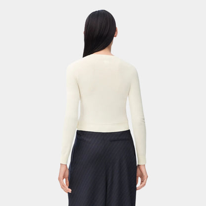 Cardigan in Wool Trapeze Silhouette