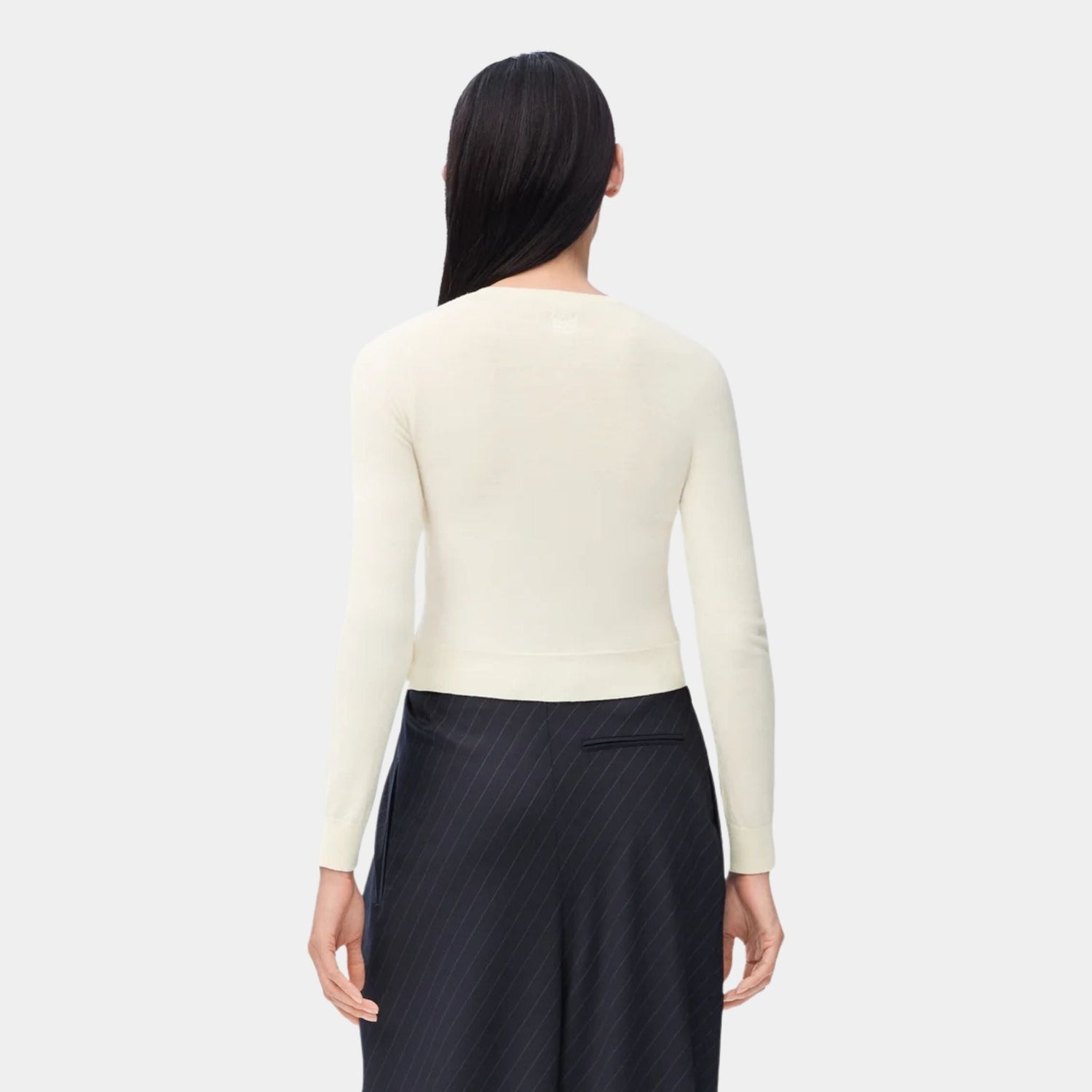 Cardigan in Wool Trapeze Silhouette