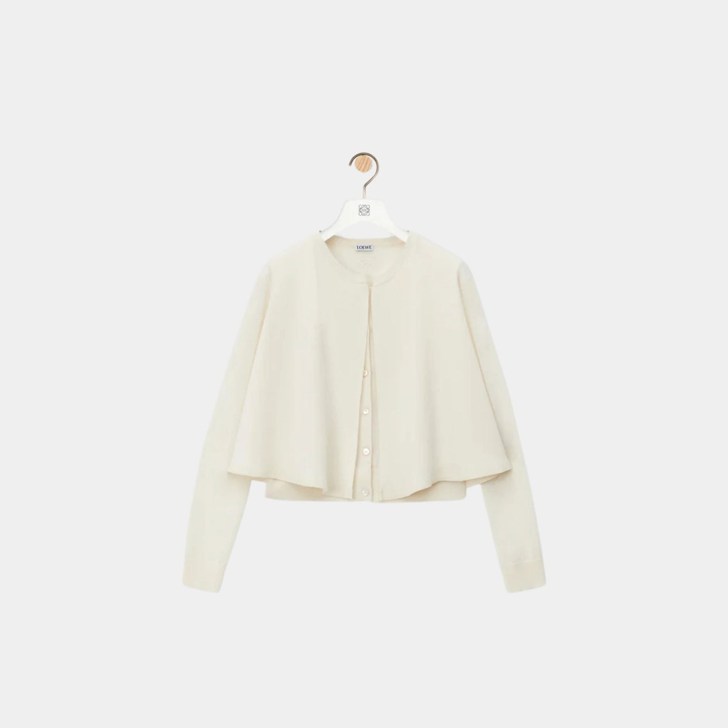 Cardigan in Wool Trapeze Silhouette