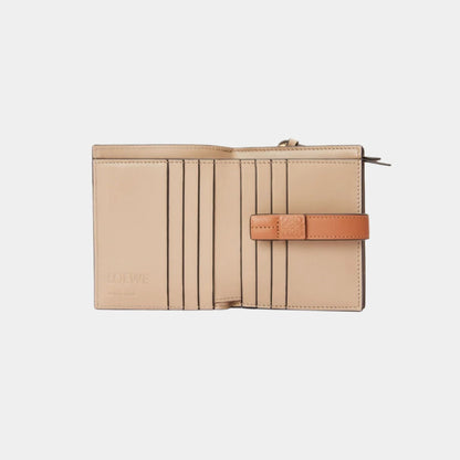 Compact Zip Wallet In Soft Grained Calfskin