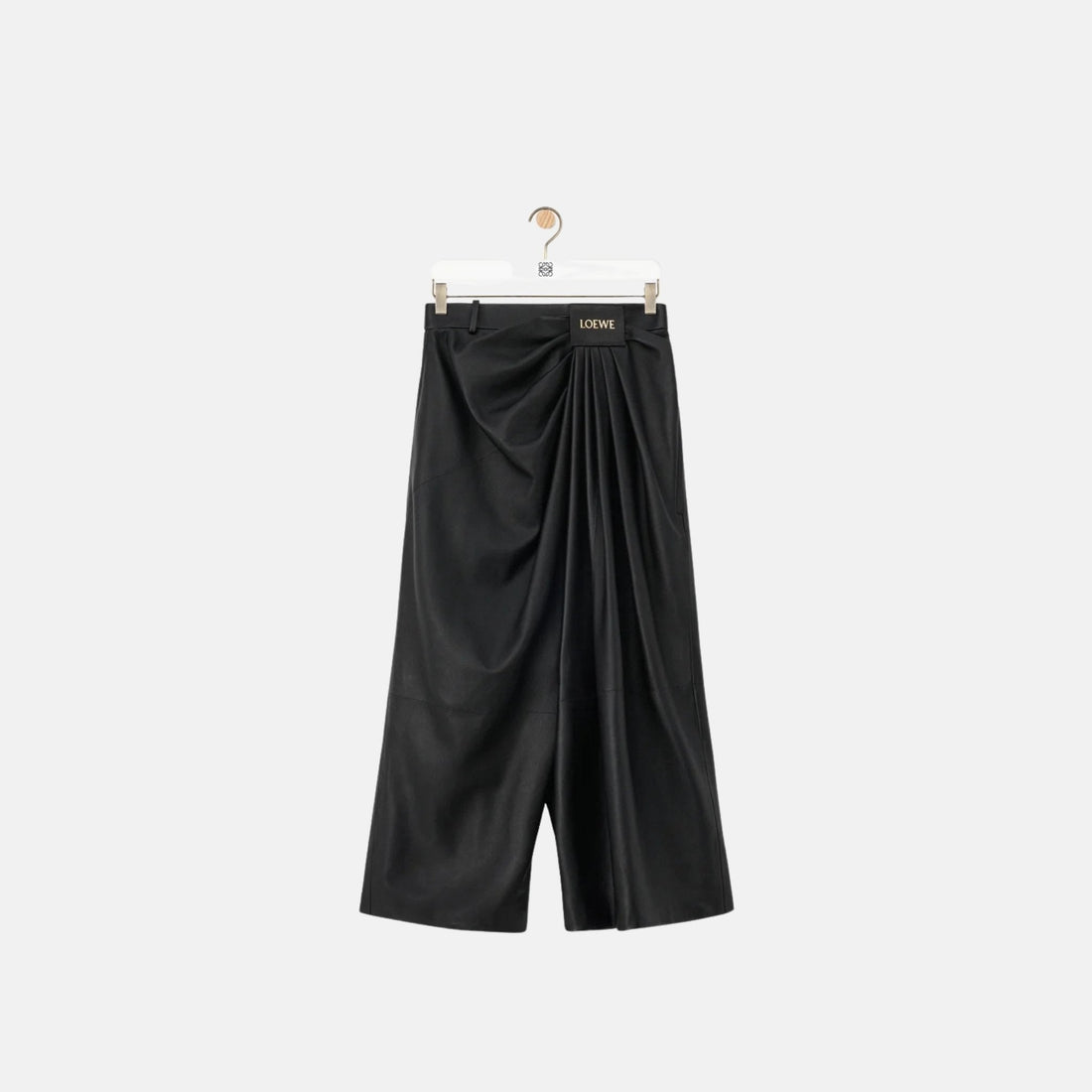 Cropped Draped Trousers In Nappa Lambskin