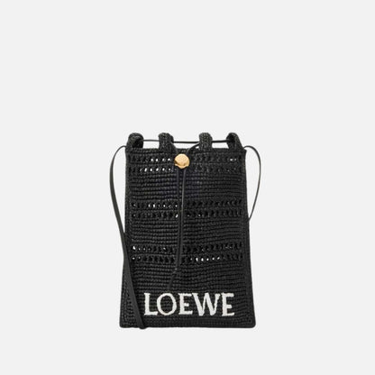 Drawstring Pocket in Raffia